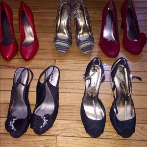 Five pairs of heels all size 9